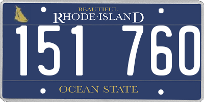 RI license plate 151760