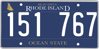 RI license plate 151767