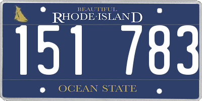 RI license plate 151783