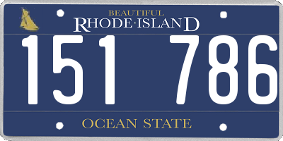 RI license plate 151786