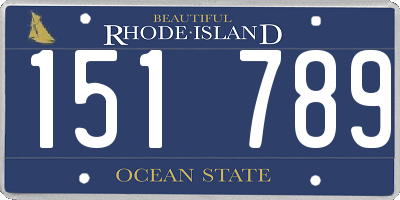 RI license plate 151789