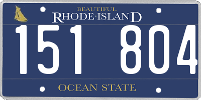 RI license plate 151804