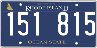 RI license plate 151815