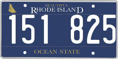 RI license plate 151825