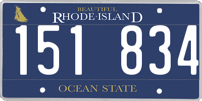 RI license plate 151834