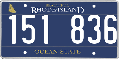 RI license plate 151836