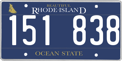 RI license plate 151838