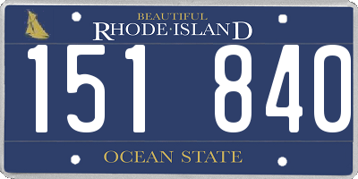 RI license plate 151840