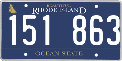 RI license plate 151863