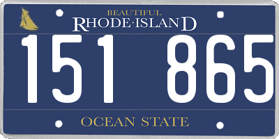 RI license plate 151865