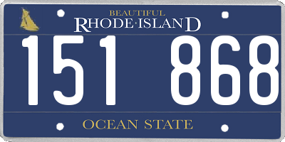 RI license plate 151868
