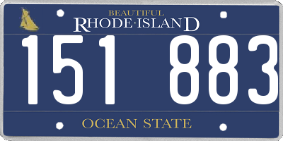RI license plate 151883
