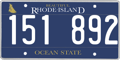 RI license plate 151892