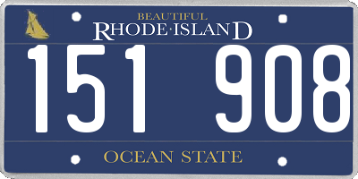 RI license plate 151908