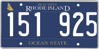 RI license plate 151925