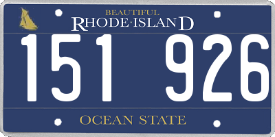 RI license plate 151926