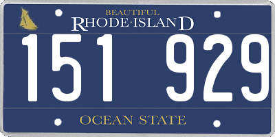 RI license plate 151929