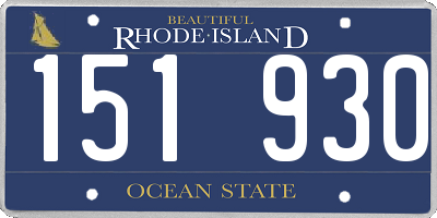 RI license plate 151930