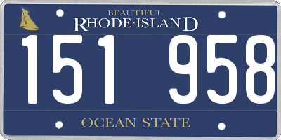 RI license plate 151958
