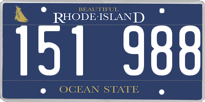 RI license plate 151988