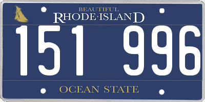 RI license plate 151996