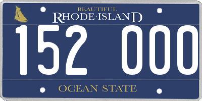 RI license plate 152000