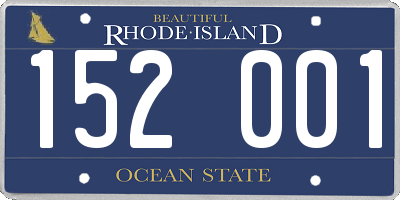 RI license plate 152001