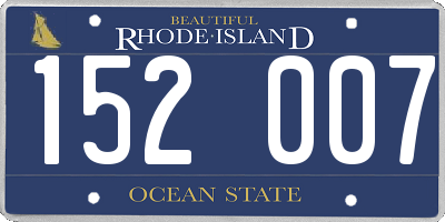 RI license plate 152007