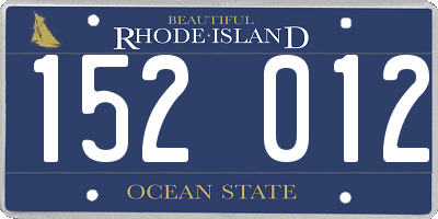 RI license plate 152012