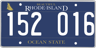RI license plate 152016