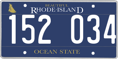 RI license plate 152034