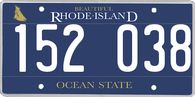 RI license plate 152038