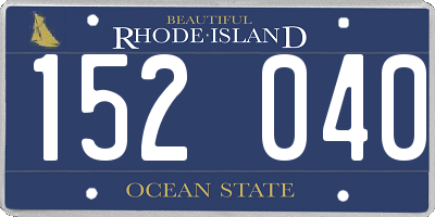 RI license plate 152040