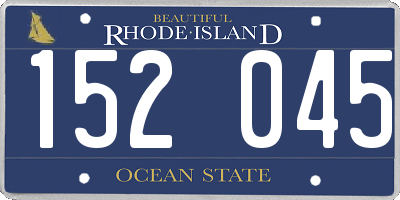 RI license plate 152045