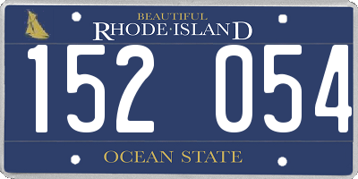 RI license plate 152054