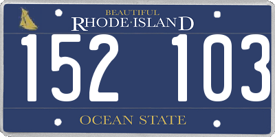 RI license plate 152103