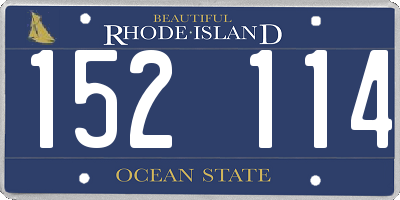 RI license plate 152114