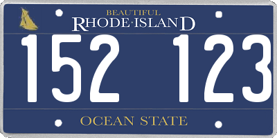 RI license plate 152123