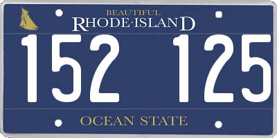 RI license plate 152125