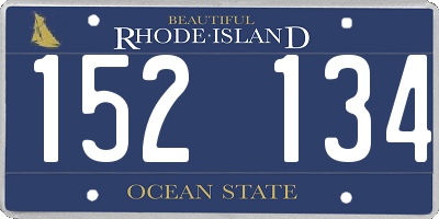 RI license plate 152134