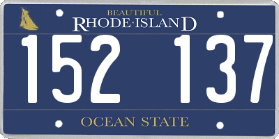 RI license plate 152137