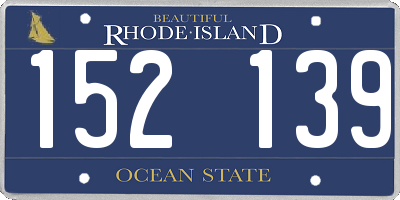 RI license plate 152139