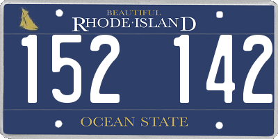 RI license plate 152142