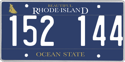 RI license plate 152144