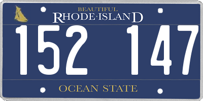 RI license plate 152147