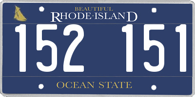 RI license plate 152151
