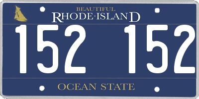 RI license plate 152152