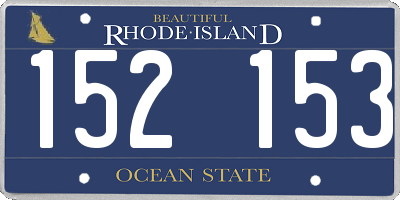 RI license plate 152153