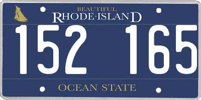 RI license plate 152165