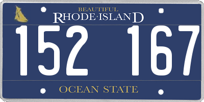 RI license plate 152167